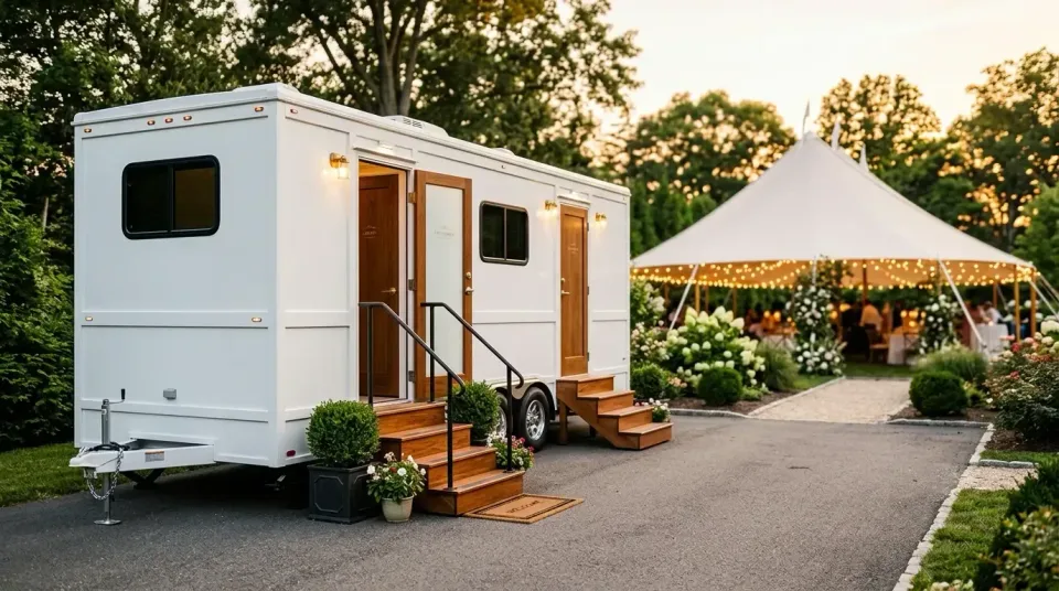 Luxury Restroom Trailer — Outdoor Event Luxury Restroom Trailer — Outdoor Event